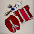 Royal red velvet krishna Dhoti set for baby Boys
