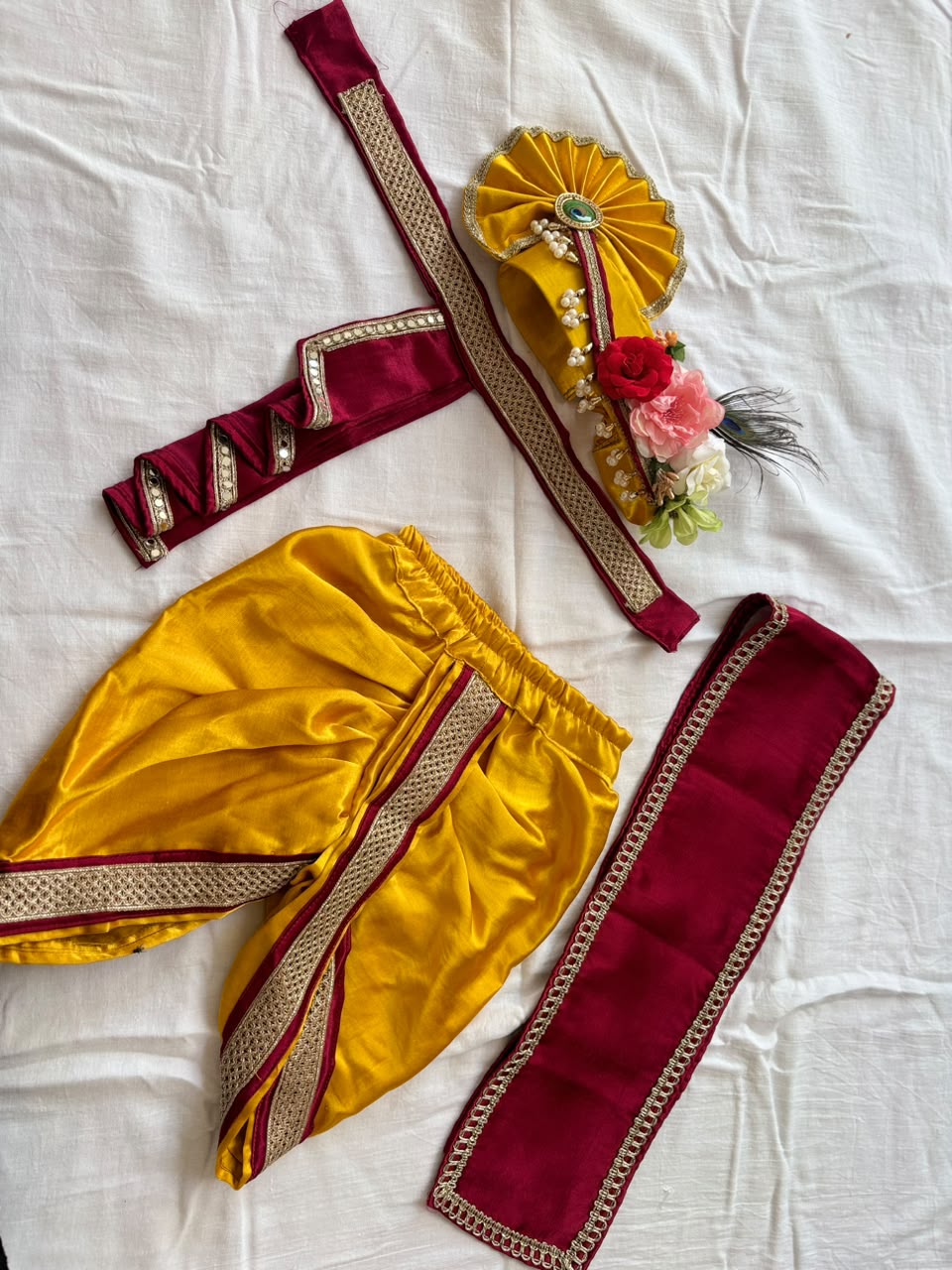 Pitambar Vastra – Premium Krishna Dhoti Set (4-Piece)