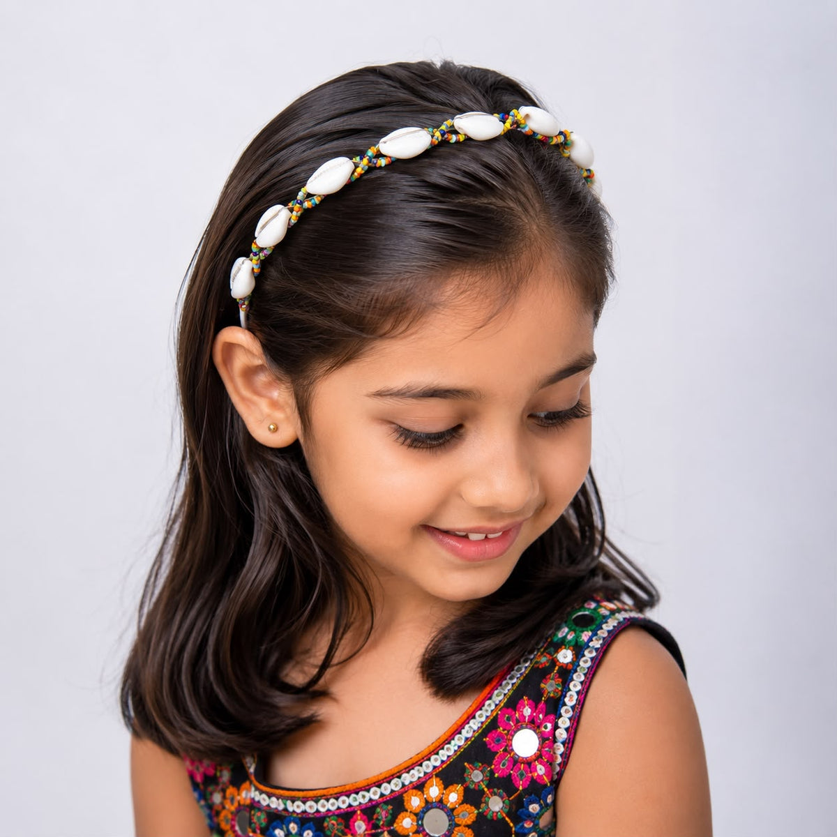 Pearl and shell twisted headband