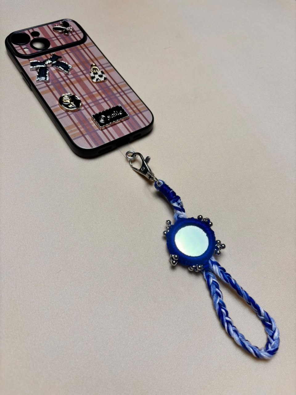 Blue Whirl – Handcrafted Mirror Mobile Sling