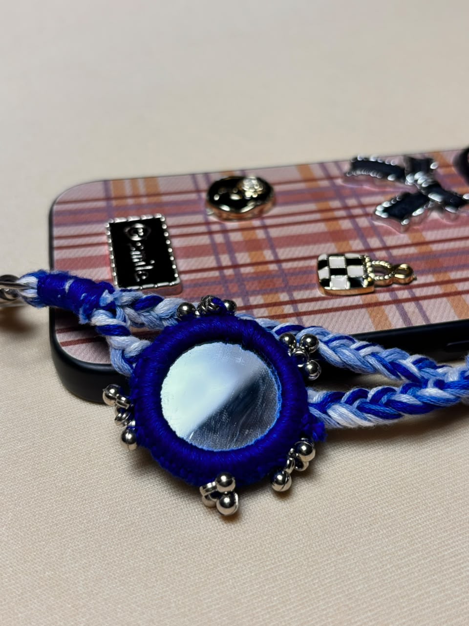 Blue Whirl – Handcrafted Mirror Mobile Sling