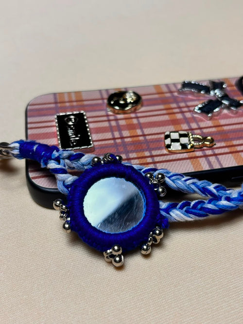 Blue Whirl – Handcrafted Mirror Mobile Sling