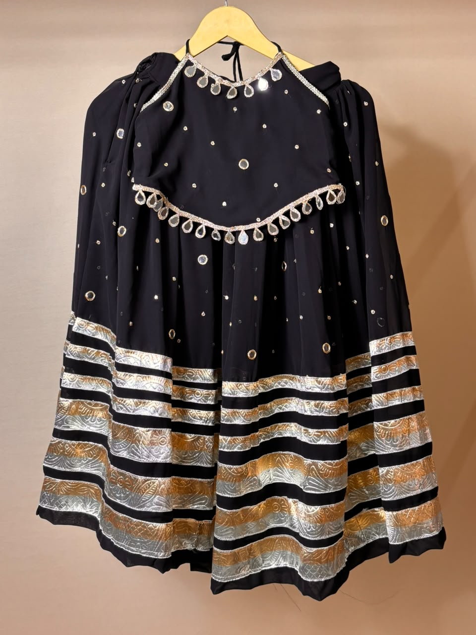 Mohini  ( black foil mirror choli set )
