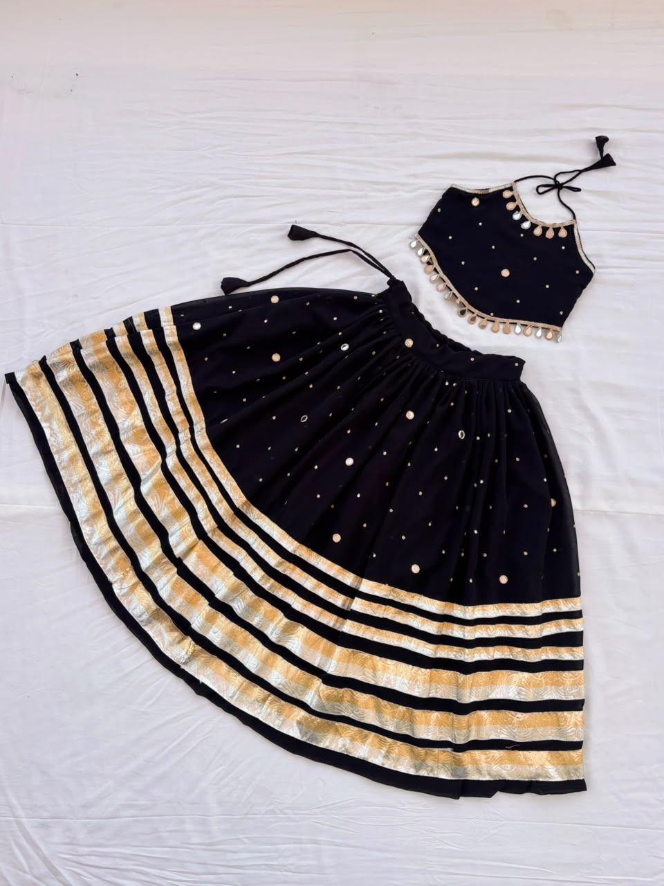 Mohini  ( black foil mirror choli set )