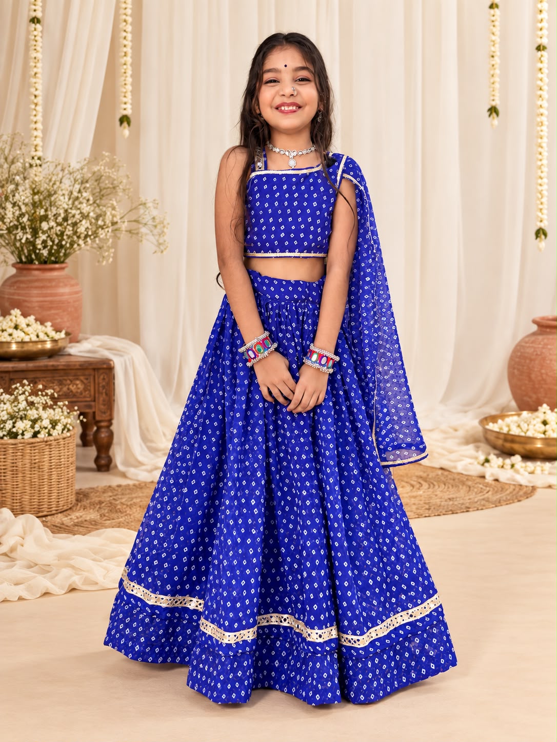 Blue Bandhani Choli Set 💙