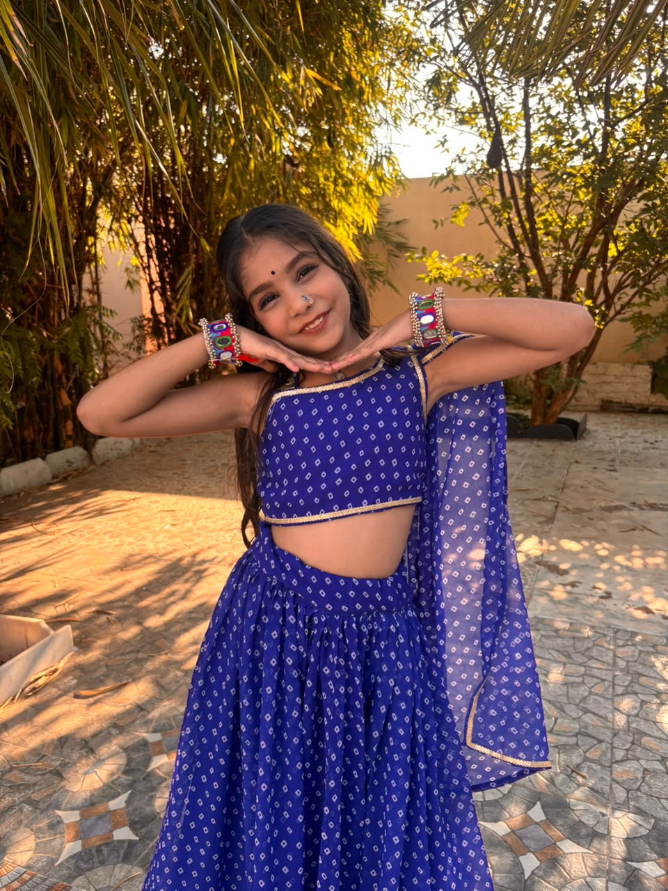 Blue Bandhani Choli Set 💙