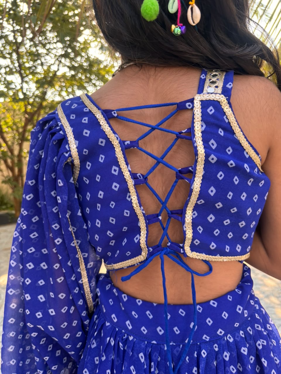 Blue Bandhani Choli Set 💙