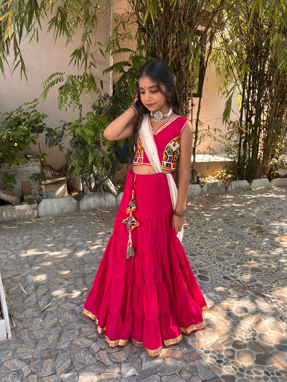 maharani pink  – 3 Piece rani pink Choli Set 💗