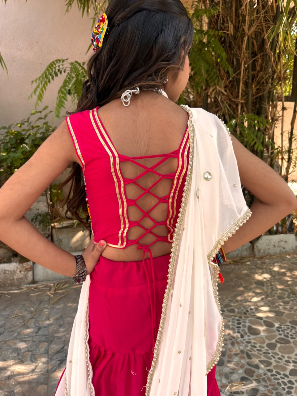 maharani pink  – 3 Piece rani pink Choli Set 💗