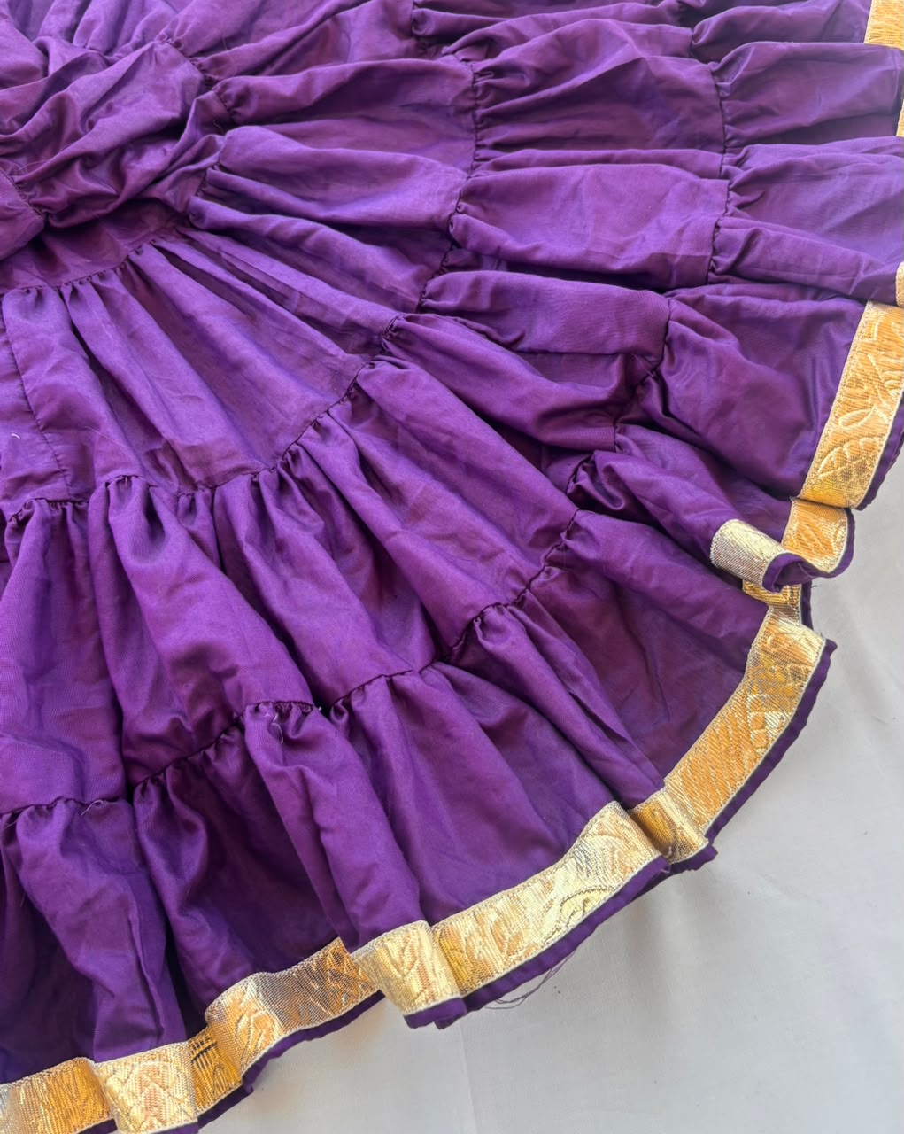 Aadvika Purple Layers – Mul Cotton Skirt 💜