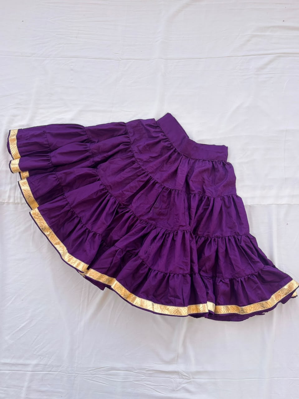 Aadvika Purple Layers – Mul Cotton Skirt 💜